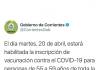 Se abre la inscripción para la vacunación contra el COVID-19 de personas de 55 a 59 años de toda la provincia