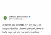 El Gobierno suspendió las clases presenciales en toda la Provincia