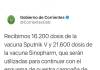 Llegaron a Corrientes 37.800 dosis de vacunas Sputnik V y Sinopharm